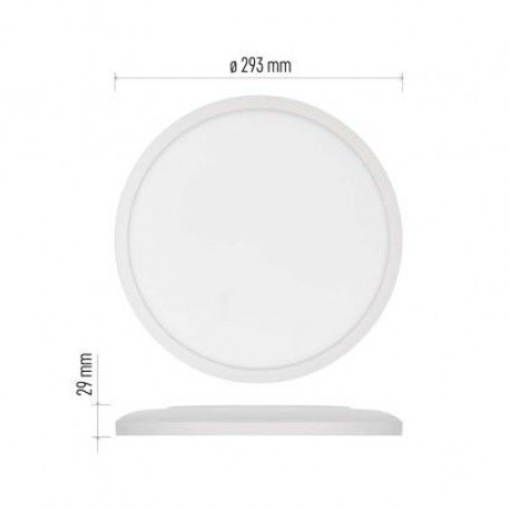 svietidlo LED FLORI 18W 1800lm NW KRUH 293x29 biele IP20